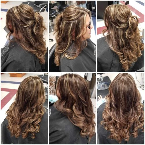 Curls and highlights hairstyle example